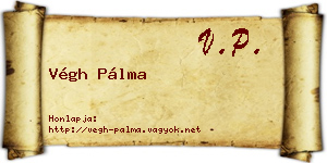 Végh Pálma névjegykártya